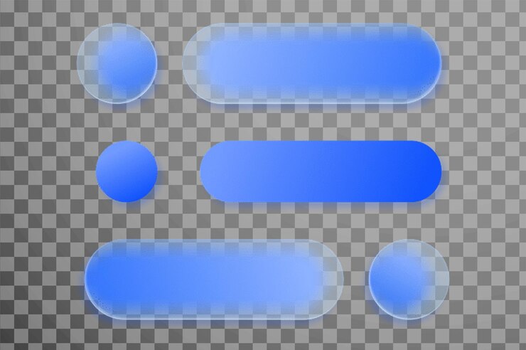 PSD blue technology glass wind dialog box prompt box with transparent background