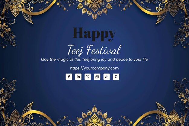 PSD blue teej indian festival background