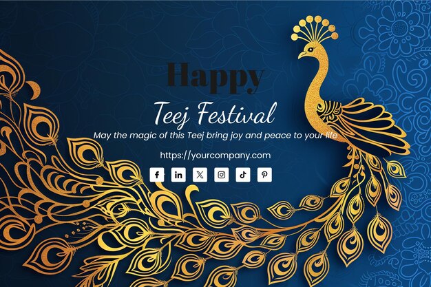 PSD blue teej indian festival background