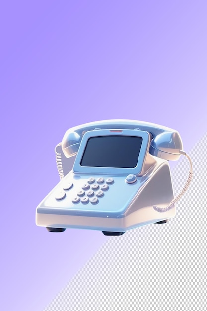 PSD a blue telephone with a blue screen that saysphoneon it