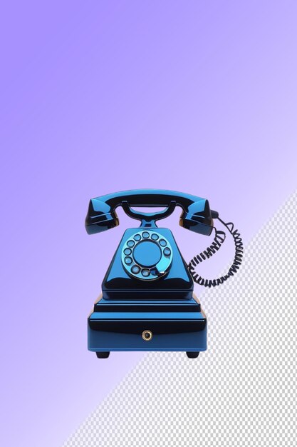 PSD a blue telephone with the word telephone on it