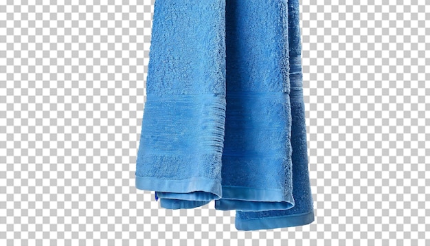 PSD blue terry towel isolated on transparent background