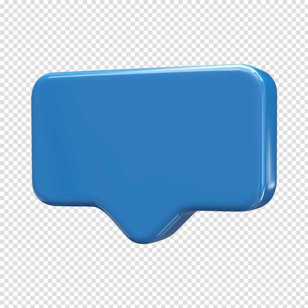 Blue text box with borders 3d element for compositing