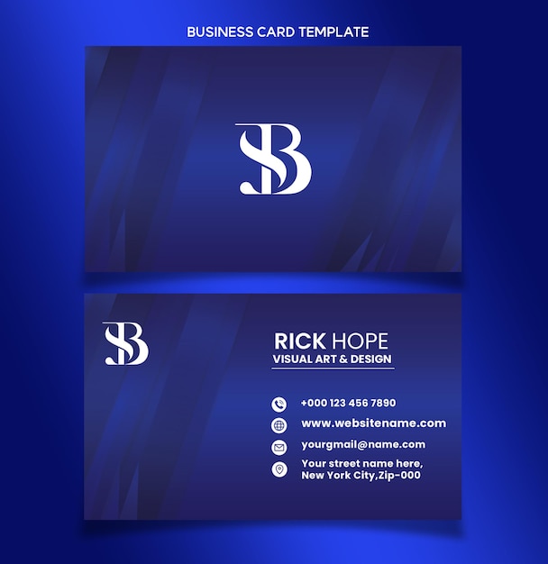 Blue Theme Design Business Card Template