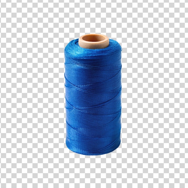 Blue thread isolated on transparent background