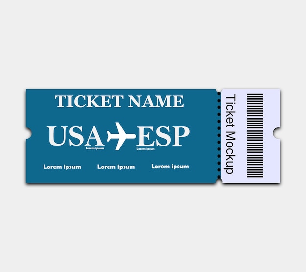 blue ticket mockup