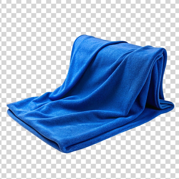 PSD blue towel isolated on transparent background