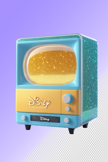 A blue toy with a blue box that says disney