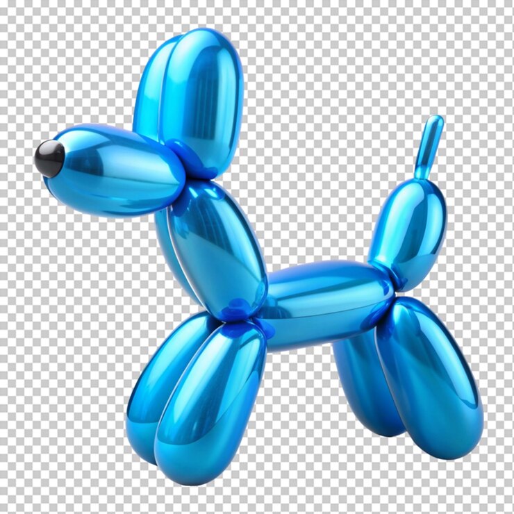 透明な背景に透明な犬の風船 3D