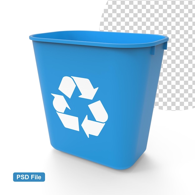 PSD blue trash can background transparent