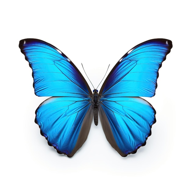 PSD blue tropical butterfly