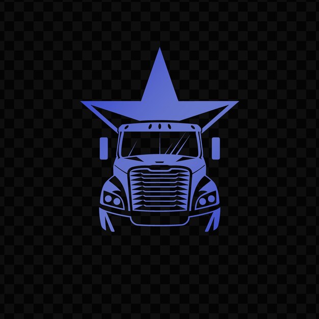 PSD a blue truck with a star on the top