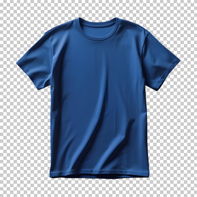 PSD blue tshirts with copy space isolated on transparent background