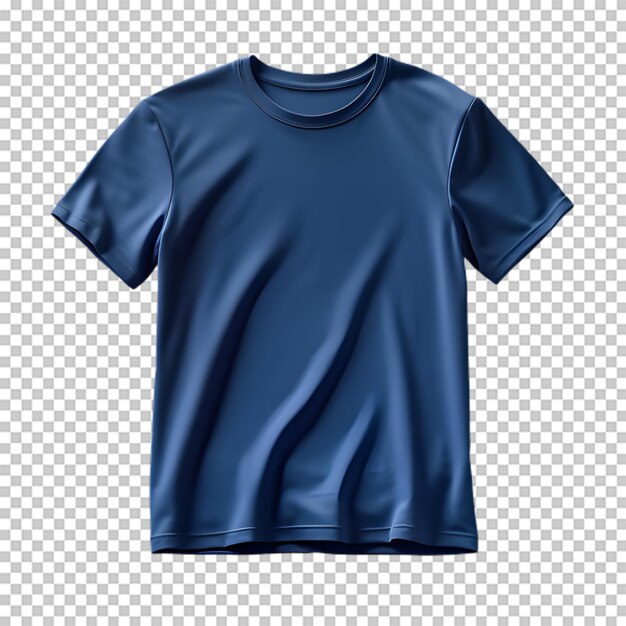 Blue tshirts with copy space isolated on transparent background