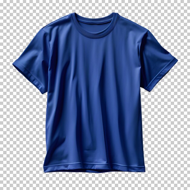 Blue tshirts with copy space isolated on transparent background