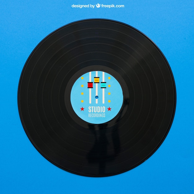 Blue vinyl mockup