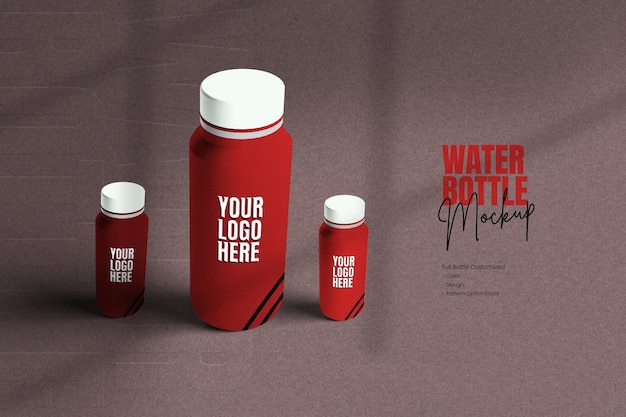 Blue water bottle mockup design