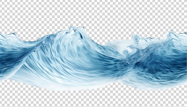 PSD blue water wave isolated on transparent background