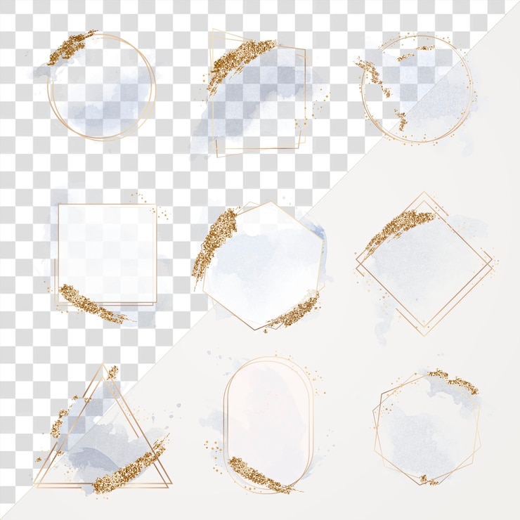 PSD ブルー アクアカラー png フレーム クリパート エステティック パステル グリットリー デザインセット