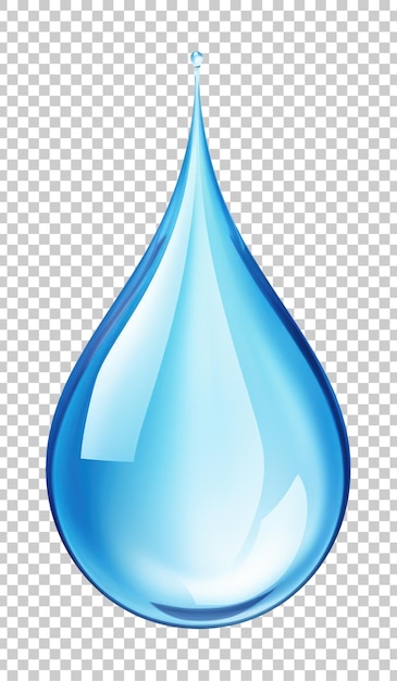 Premium PSD  Blue waterdrop isolated on transparent background