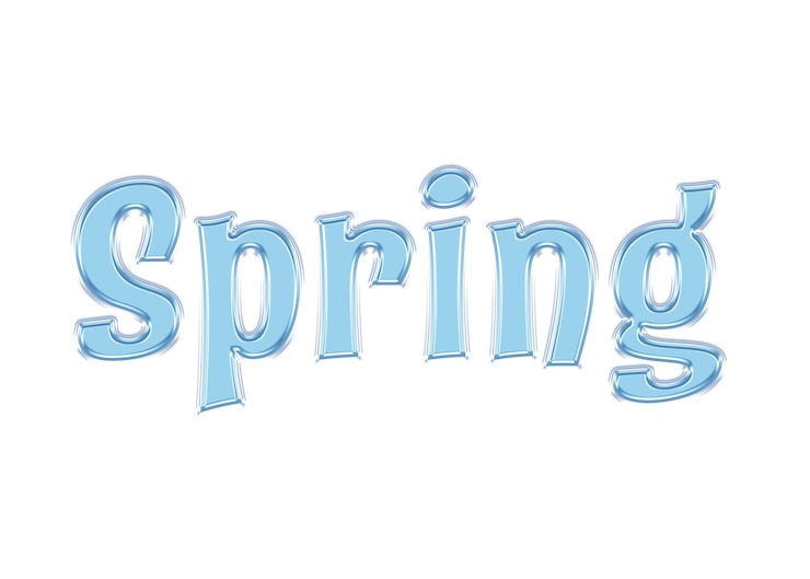 PSD blue wave letter word glass transparent shine frozen text letter design spring