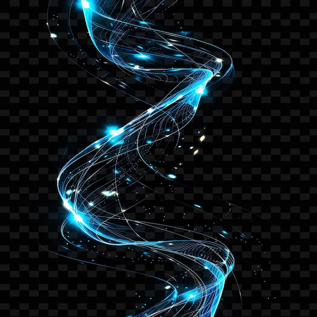 PSD a blue wave of light on a black background