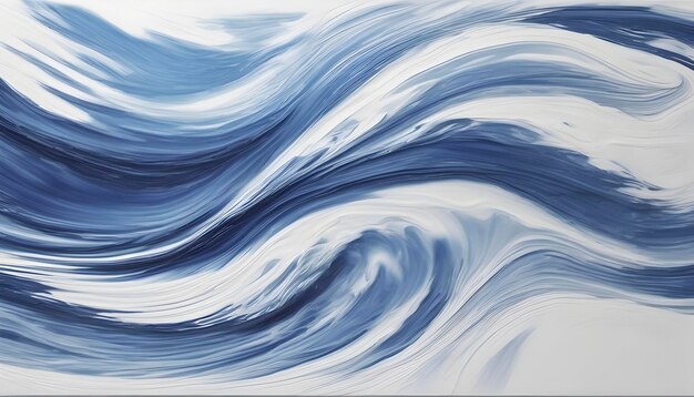 Blue wave oil painting using brush technique