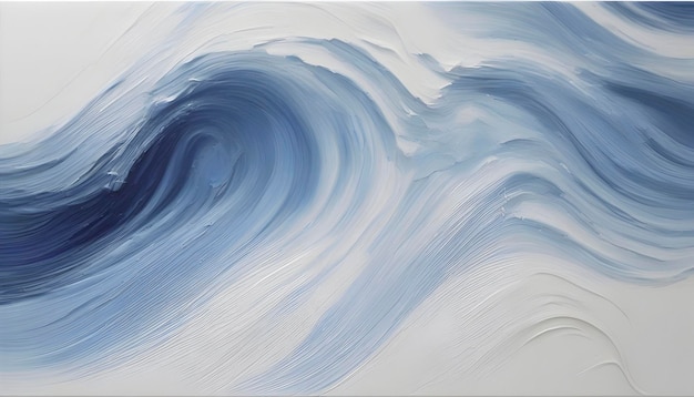 PSD blue wave oil painting using brush technique