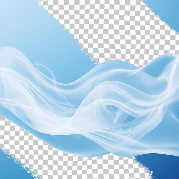 A blue wave on a transparent that looks like smoke