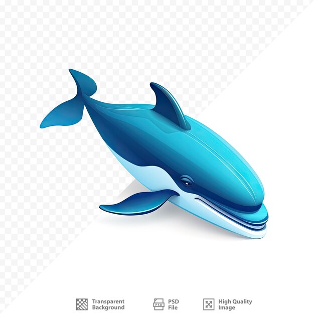 PSD a blue whale is on a white background with the text 