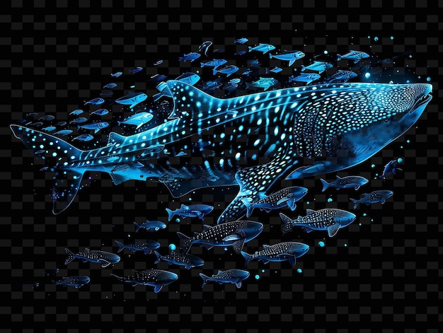 PSD a blue whale shark with a fish on it