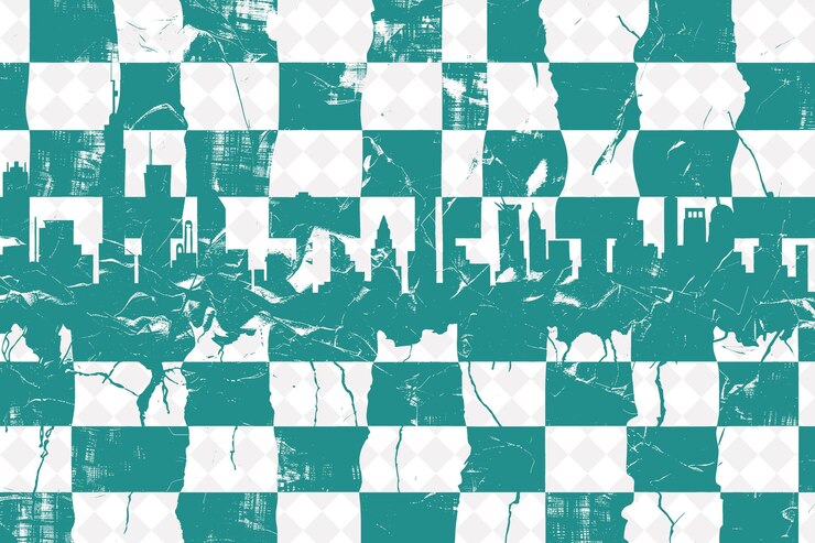 PSD a blue and white abstract background with a blue and white checkered pattern