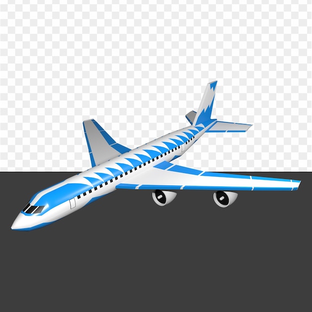 PSD a blue and white airplane on a transparent background - airplane png download