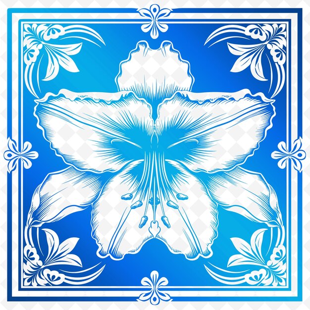 PSD a blue and white background with a white butterfly