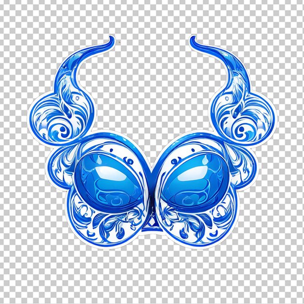 PSD blue and white bra icon