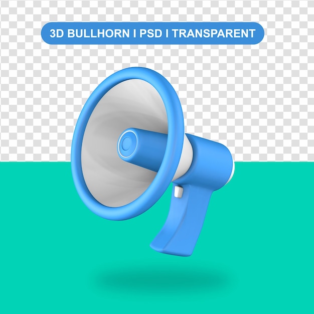 Blue and white bullhorn