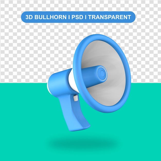 PSD blue and white bullhorn