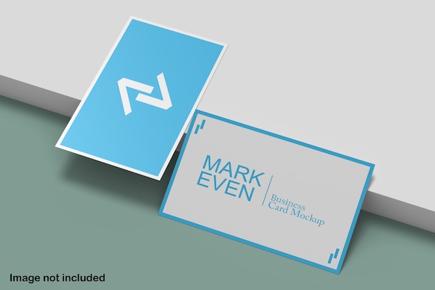 PSD blue and white business card mockup