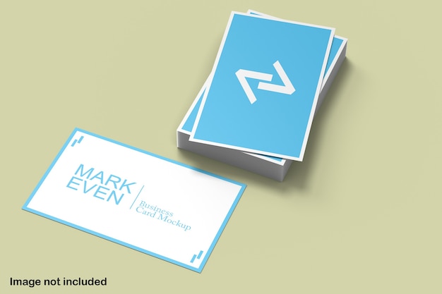 Blue and white business card mockup