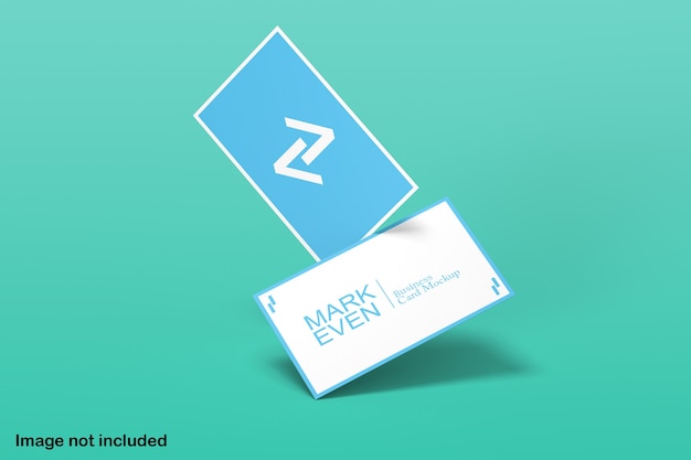 Blue and white business card mockup