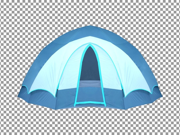 PSD blue and white color tent isolated on transparent background