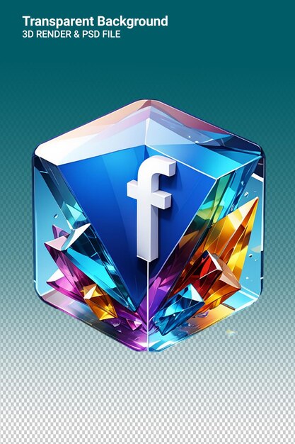 Un cubo blu e bianco con la parola facebook sopra