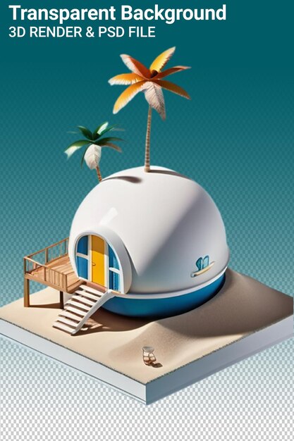 A blue and white dome with a palm tree on top of it