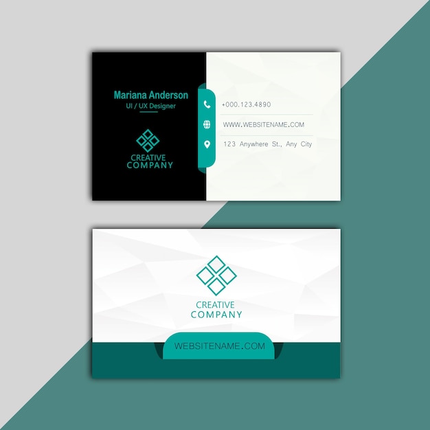 blue and white elegant business card