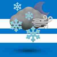 PSD a blue and white flag with a cloud and snowflakes on it