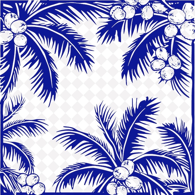 PSD a blue and white floral design with a place for text in the center