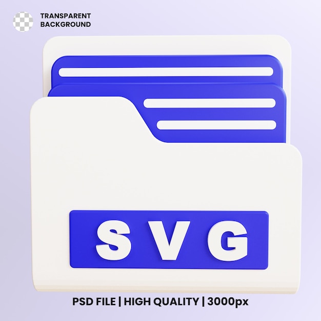 PSD a blue and white folder with the word svg on it