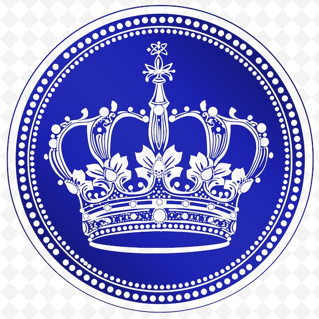 PSD a blue and white image of a crown with a crown on it