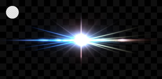 Effetto luce blu e bianco su uno sfondo trasparente