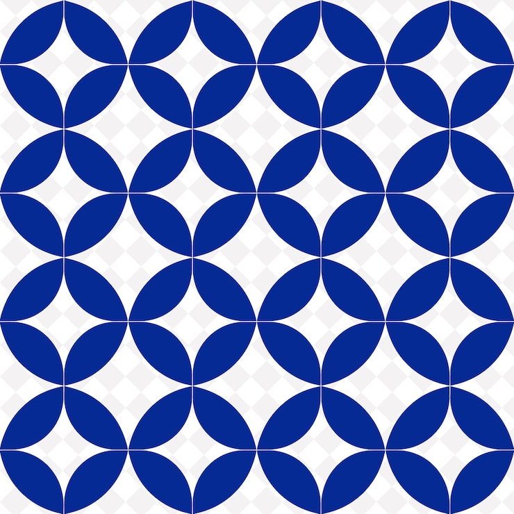 PSD a blue and white pattern with circles and a white square
